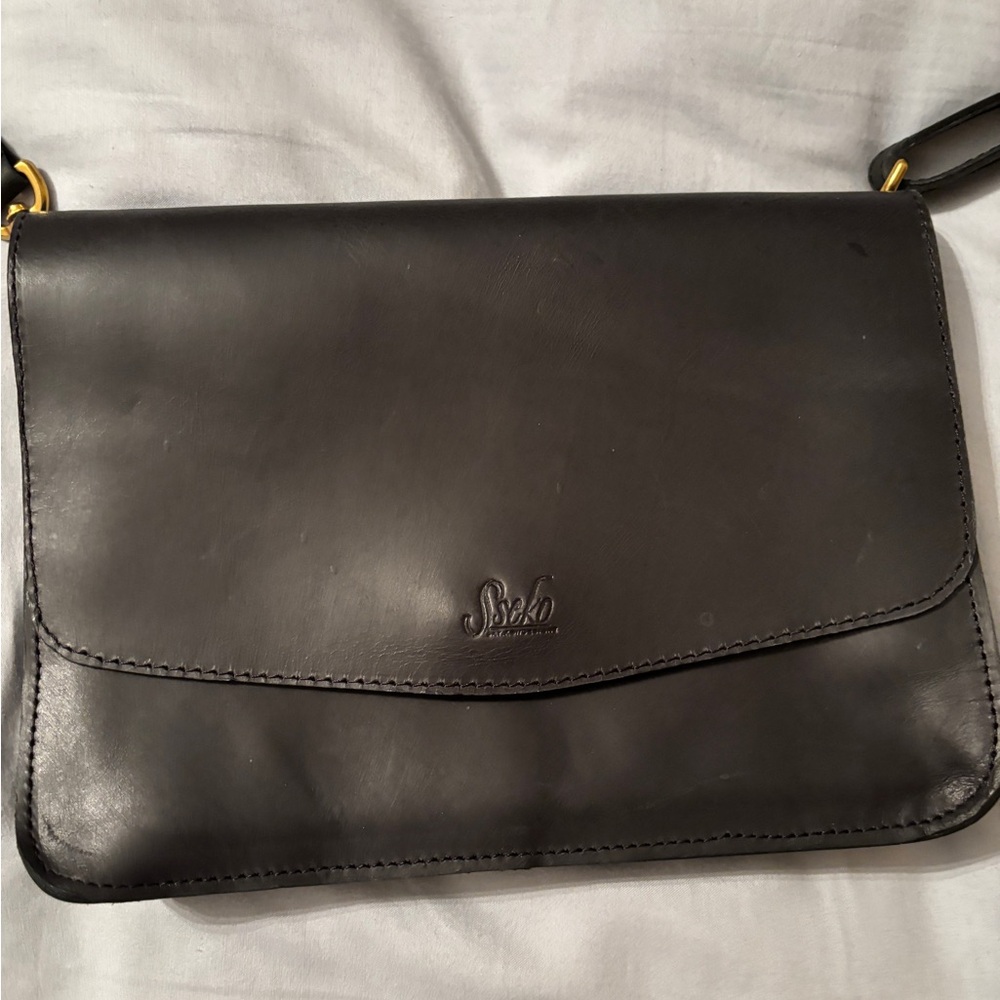 Sseko black Leather Shoulder Bag